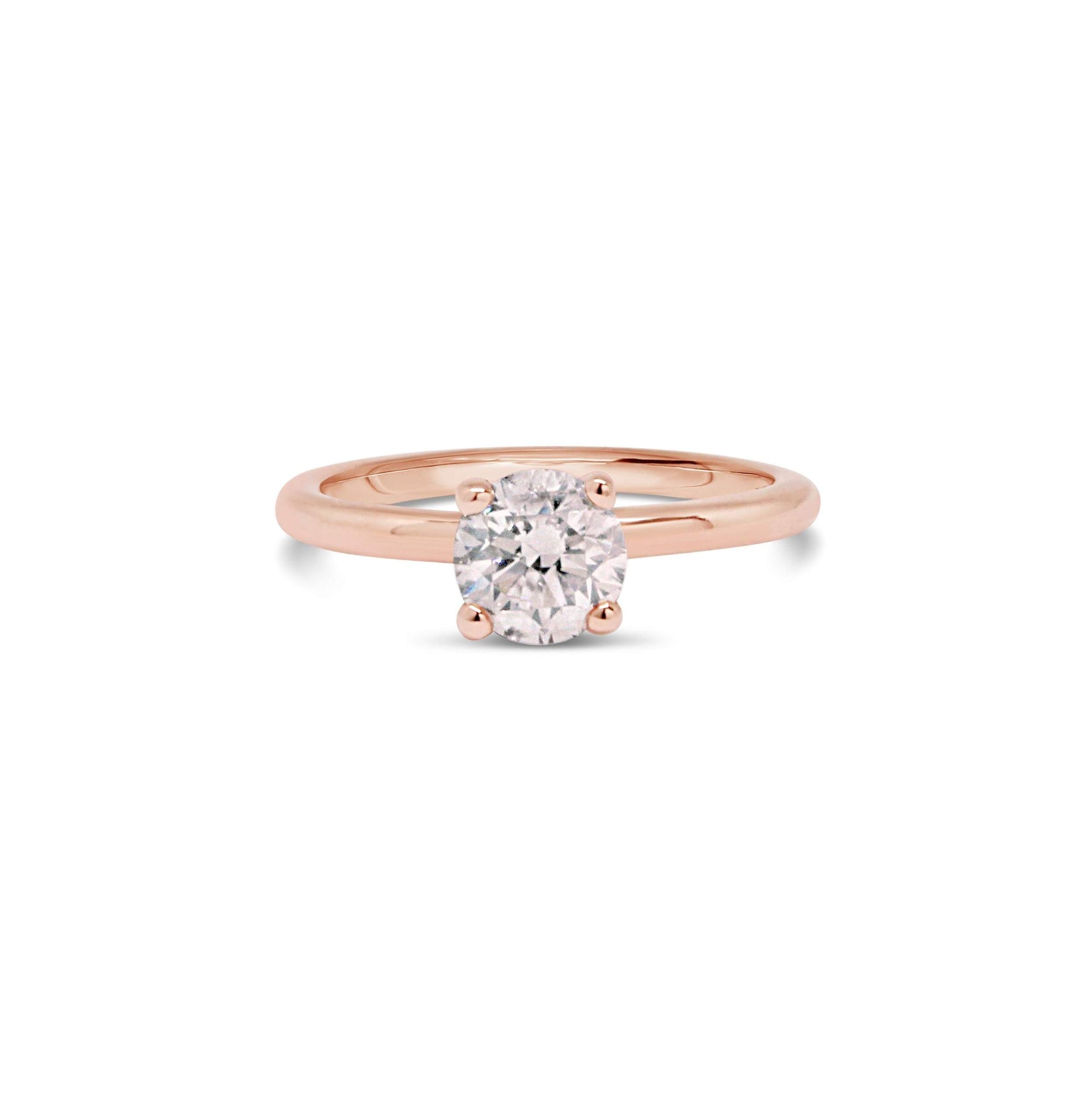 14KT ROSE GOLD PINK DIAMOND ENGAGEMENT RING.