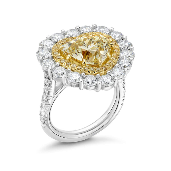 Platinum & 18kt Heart Shape Diamond Ring.