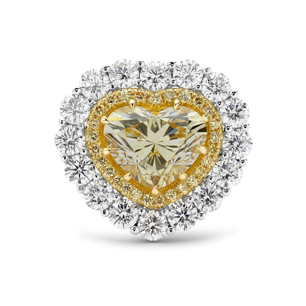 Platinum & 18kt Heart Shape Diamond Ring.