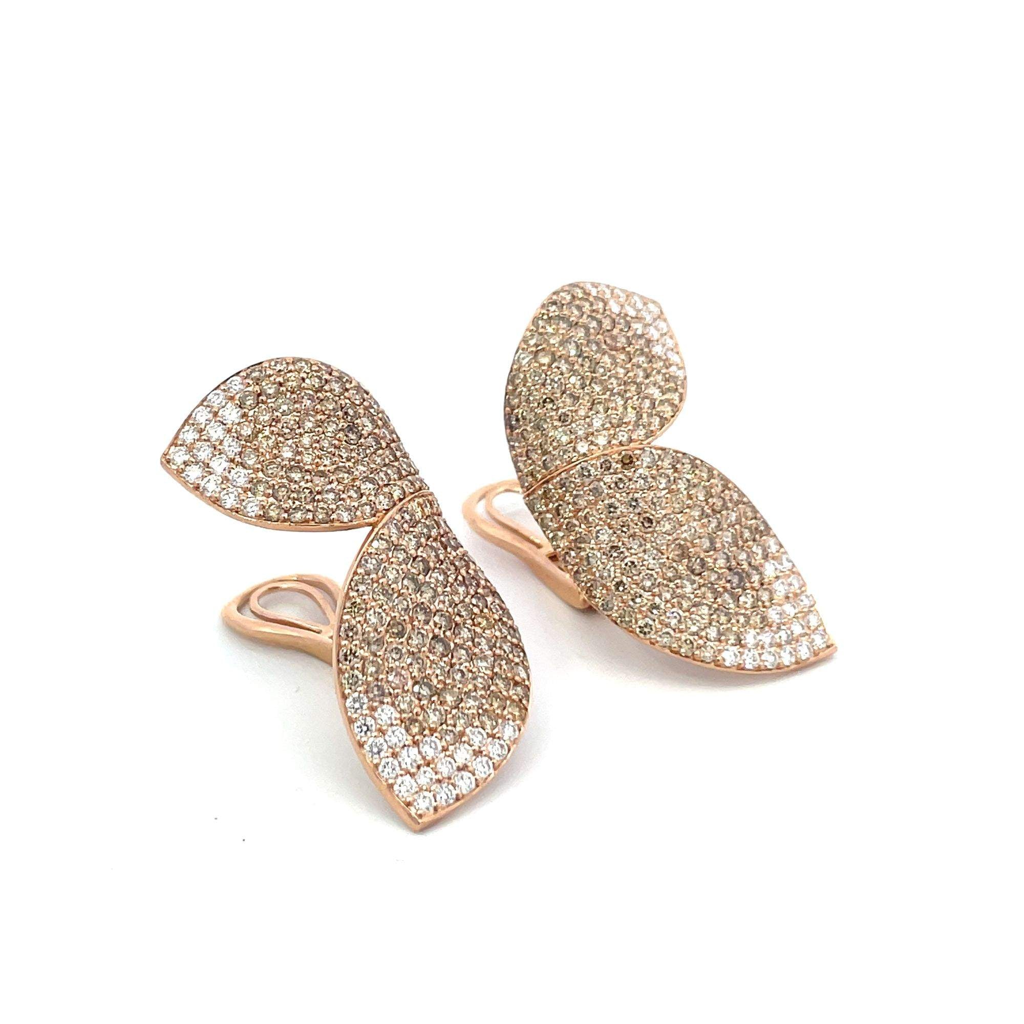 18kt Gold Butterfly Diamond Earrings