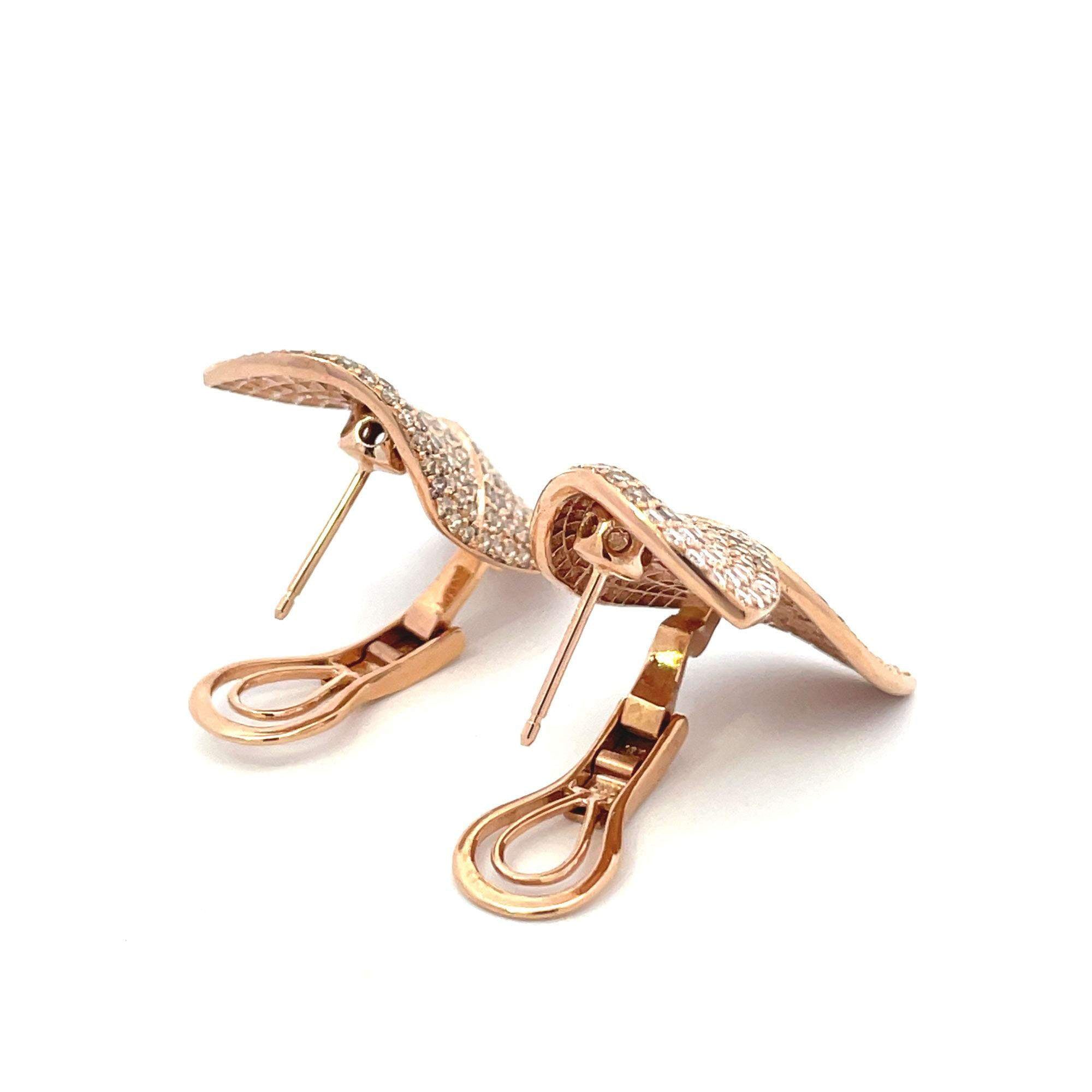 18kt Gold Butterfly Diamond Earrings