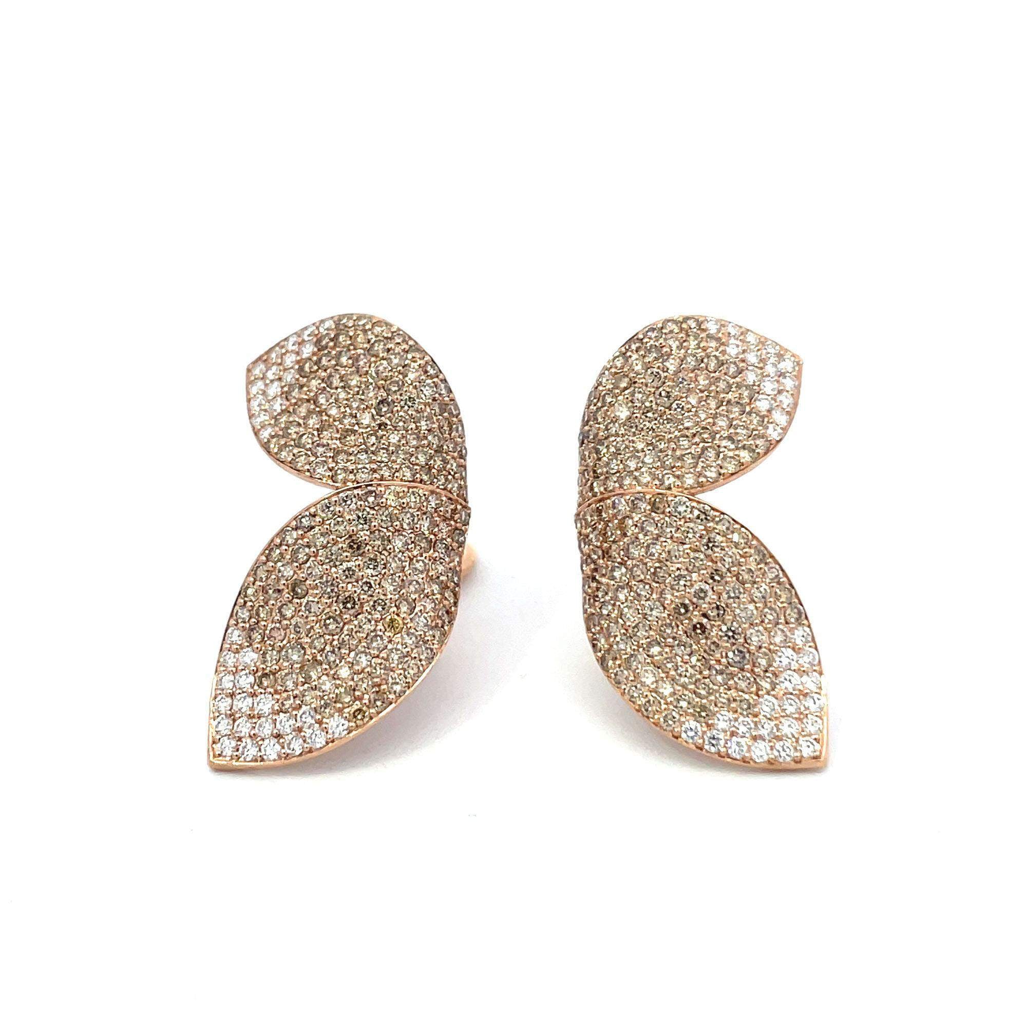 18kt Gold Butterfly Diamond Earrings