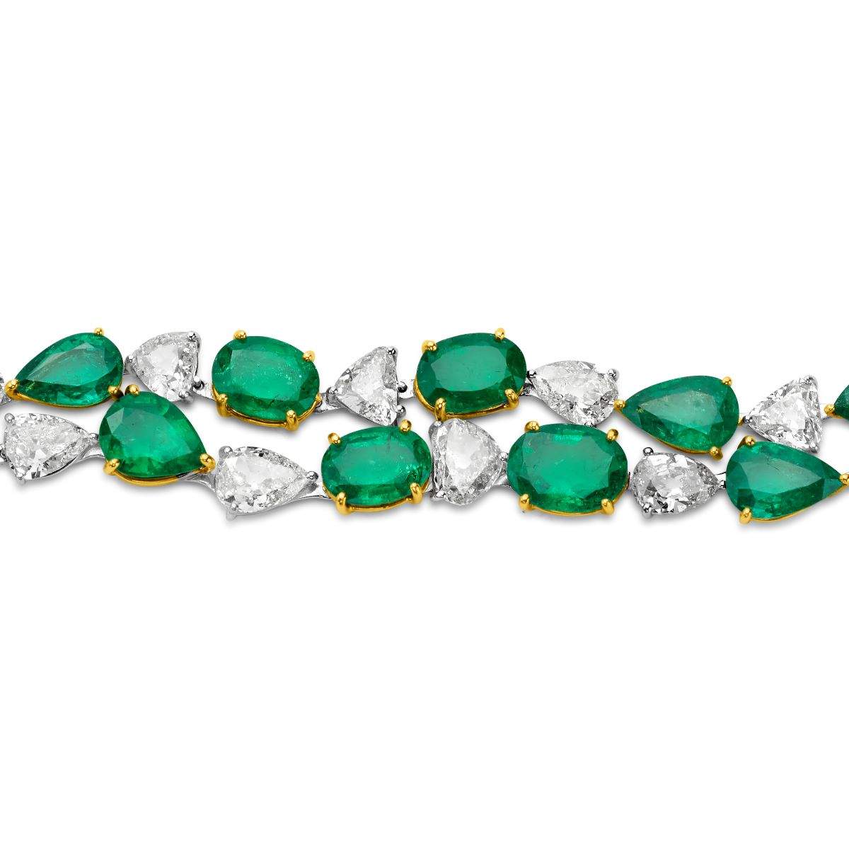 18kt Gold Emerald And Diamond Bracelet