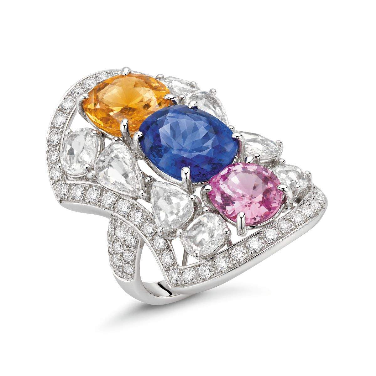 18kt Gold Sapphire & Diamond Ring