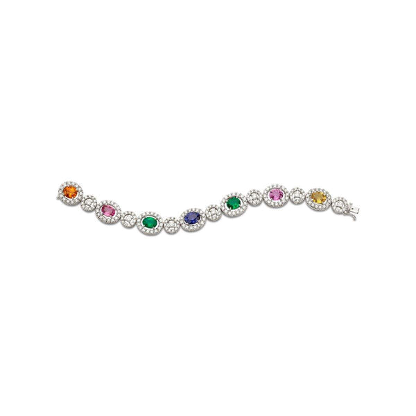 18kt Gold Multi-Color Sapphire Bracelet