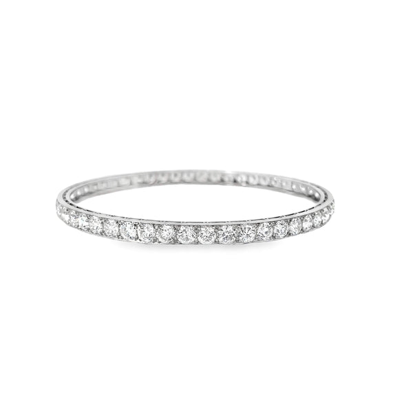 Ladies Platinum Diamond Deco Bangle.