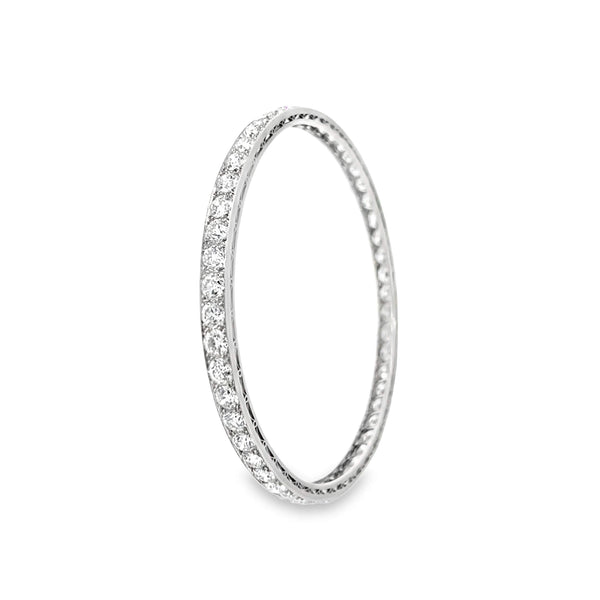 Ladies Platinum Diamond Deco Bangle.