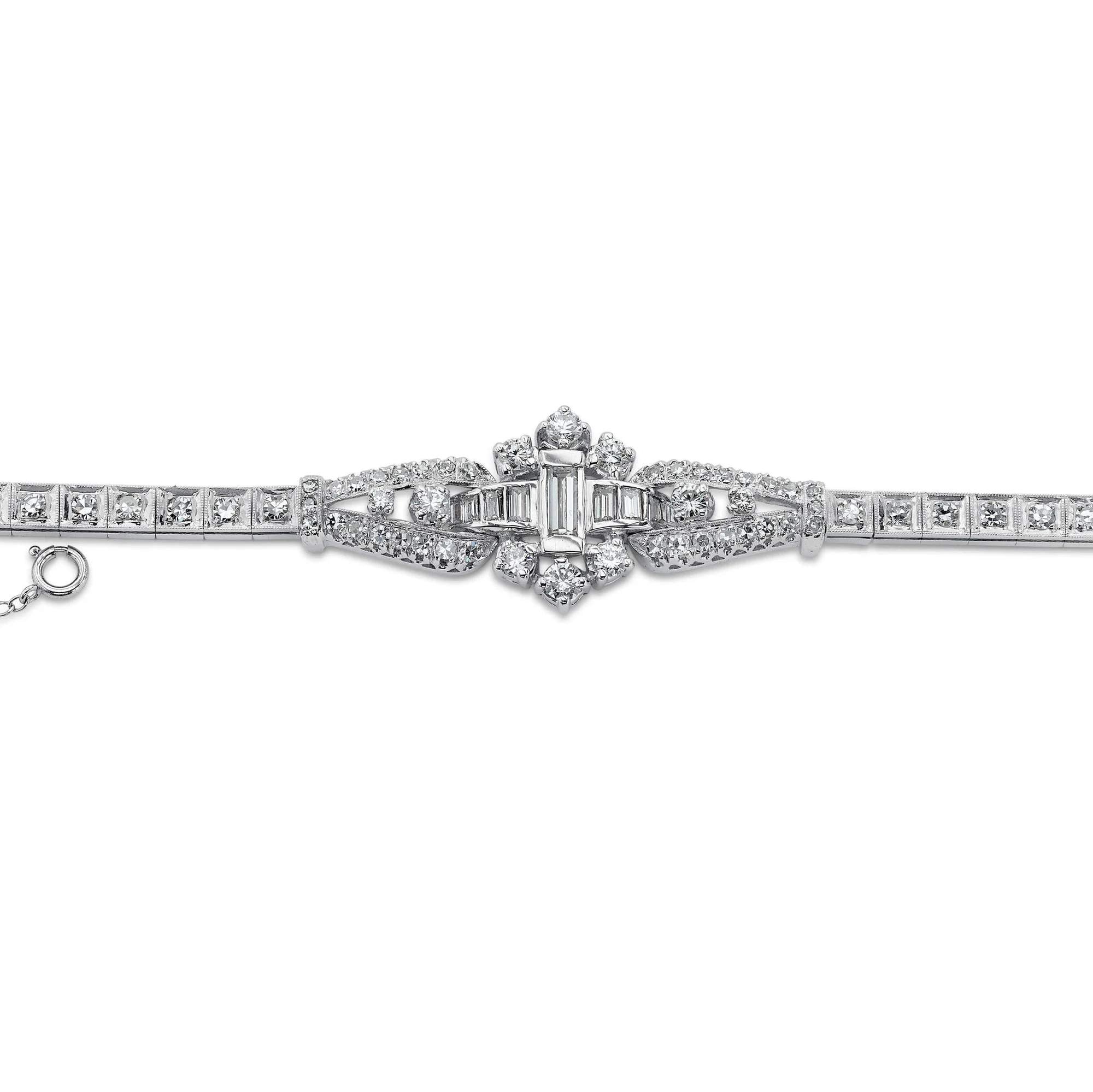 14kt Gold Diamond Deco Bracelet