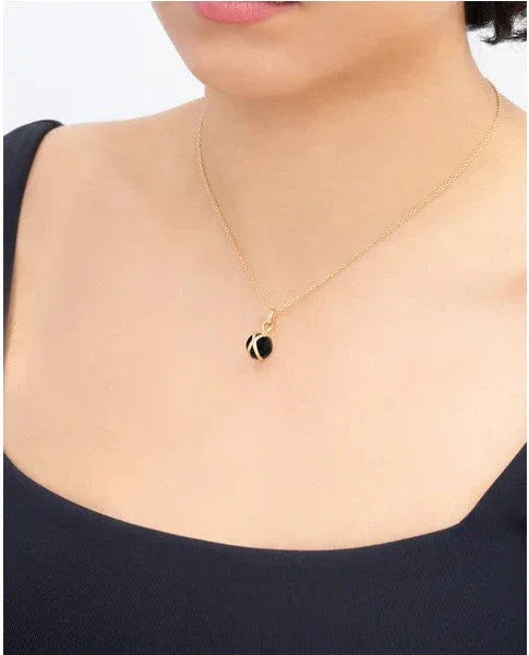 Prisma Small Black Agate Pendant Brillant Chain Necklace - Provident Jewelry