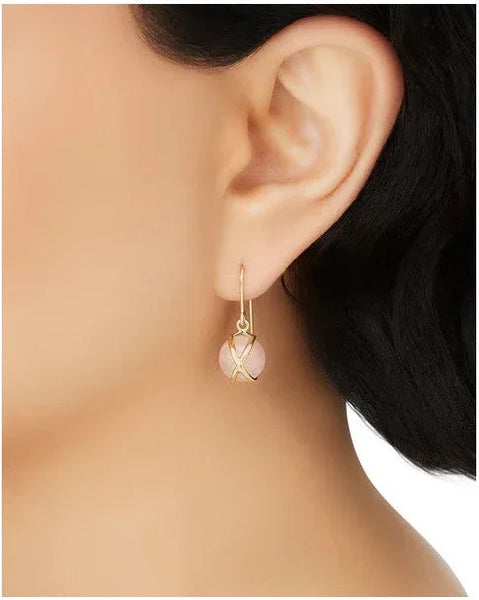 Prisma Small Rose Quartz Earrings - Provident Jewelry