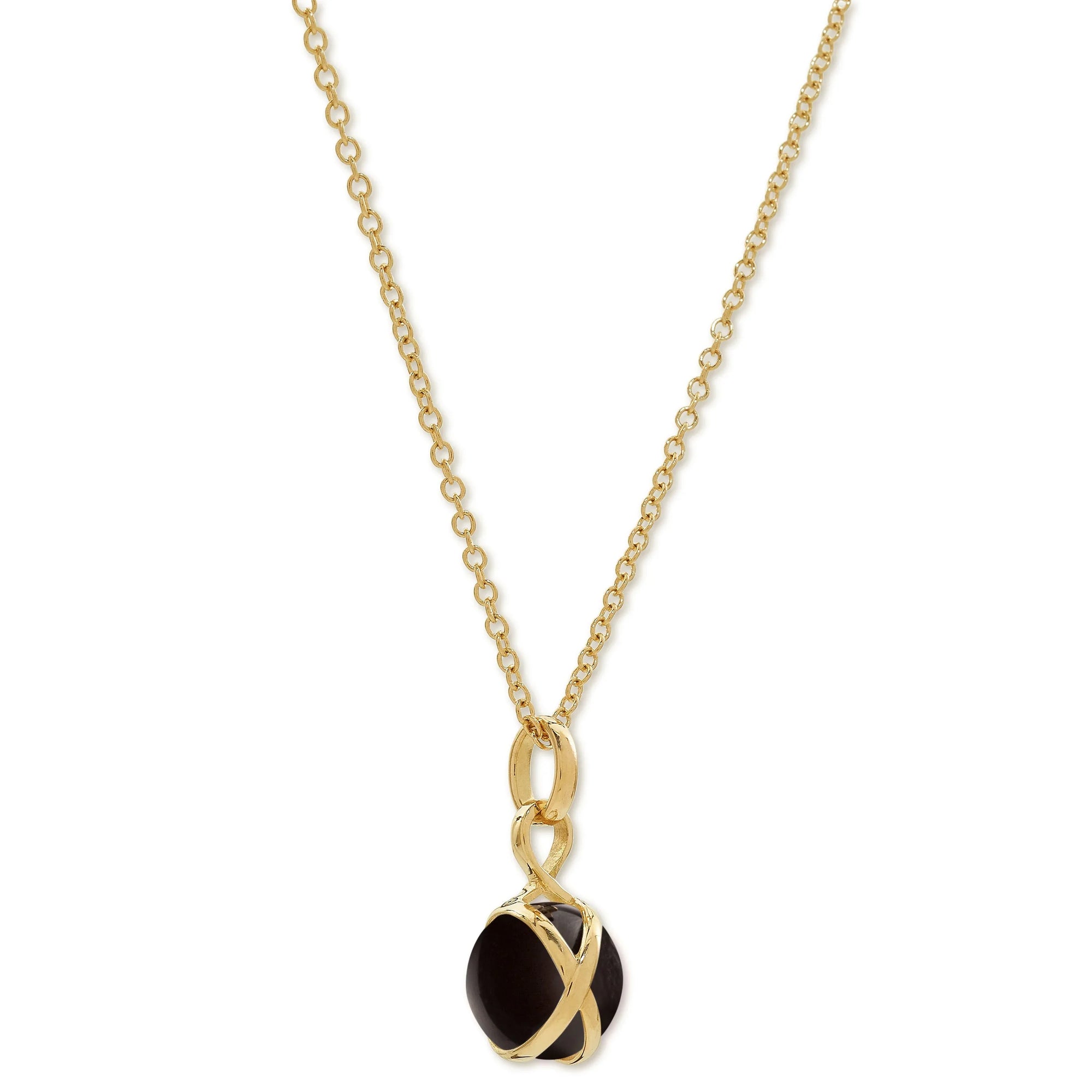 Prisma Small Black Agate Pendant Brillant Chain Necklace - Provident Jewelry