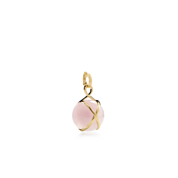 Prisma Rose Quartz Small Pendant- 18K Yellow Gold - Provident Jewelry
