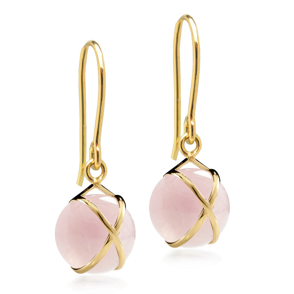 Prisma Small Rose Quartz Earrings - Provident Jewelry