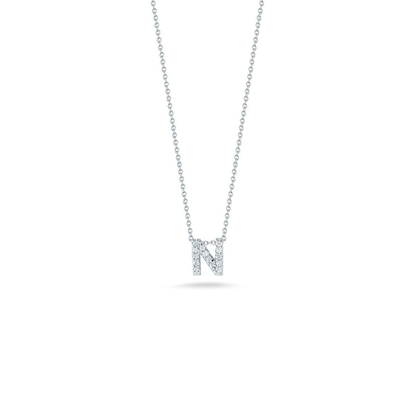 18KT WG ROBERTO COIN LOVE LETTER "N" INITIAL NECKLACE