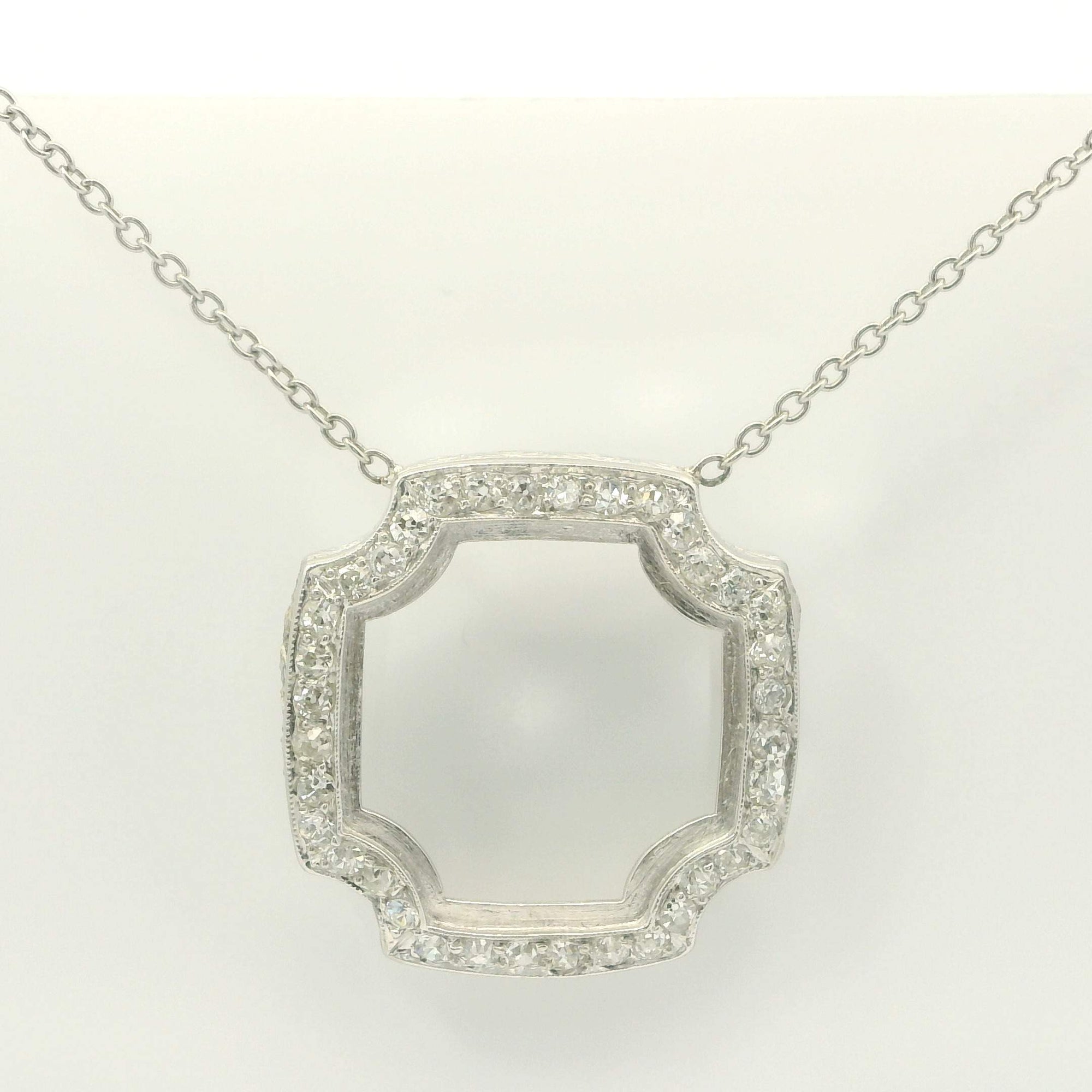 Vintage Single Cut Diamond Pendant Necklace
