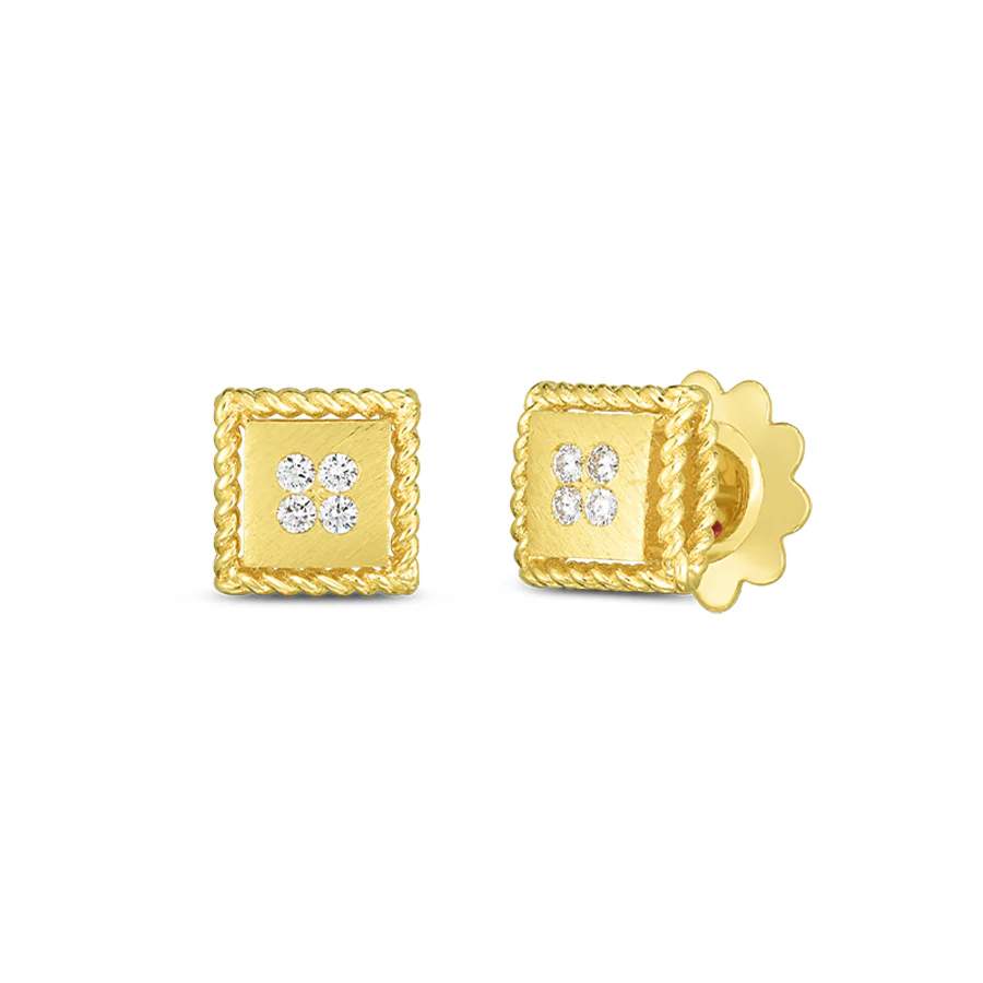 Roberto Coin Diamond Palazzo Ducale Stud Earrings