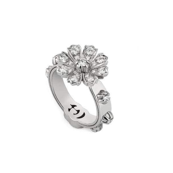 18KT WG GUCCI FLORA RING
