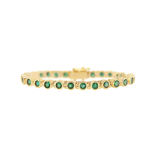 BEZEL SET EMERALD BRACELET