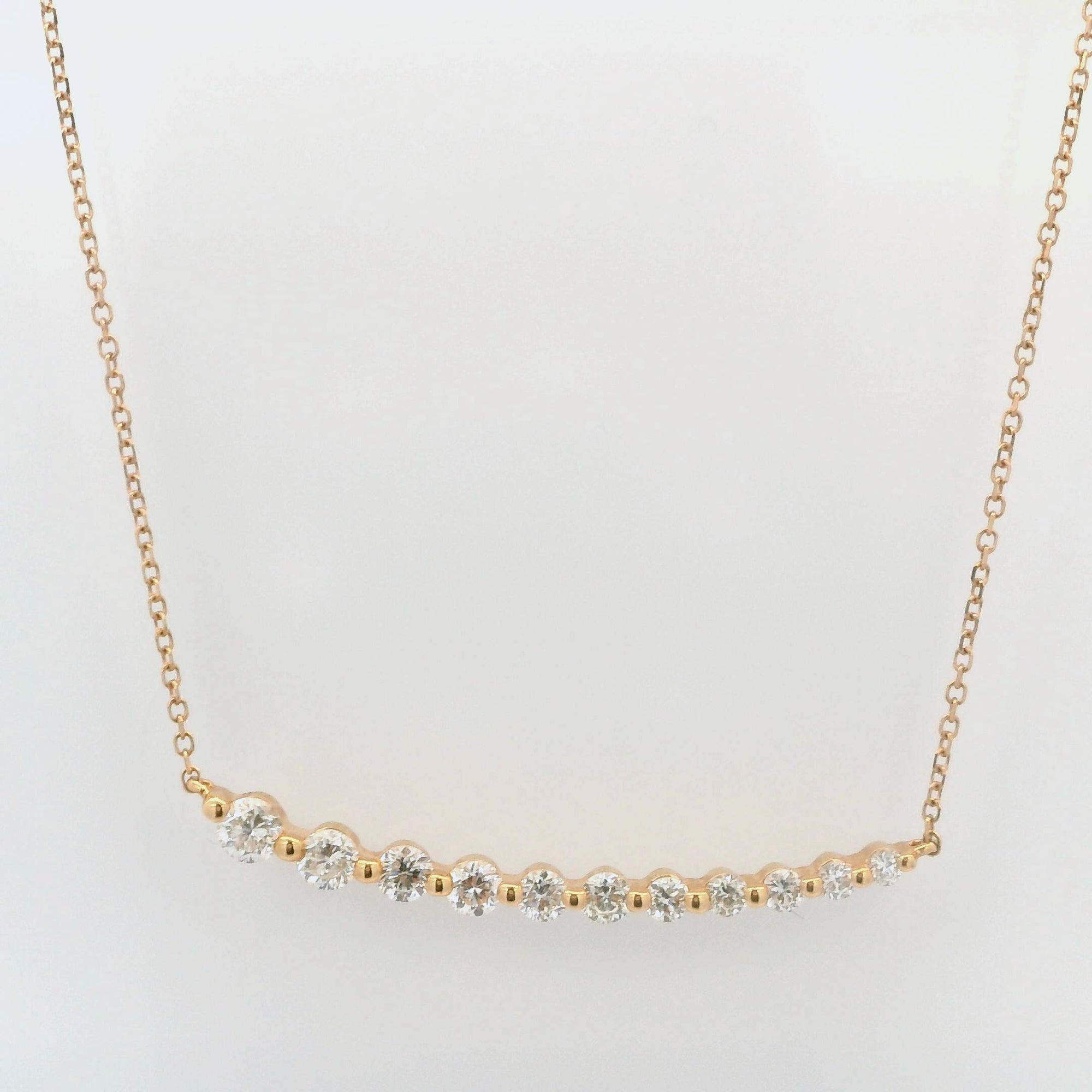 Curved Bar Diamond Necklace Provident Jewelery
