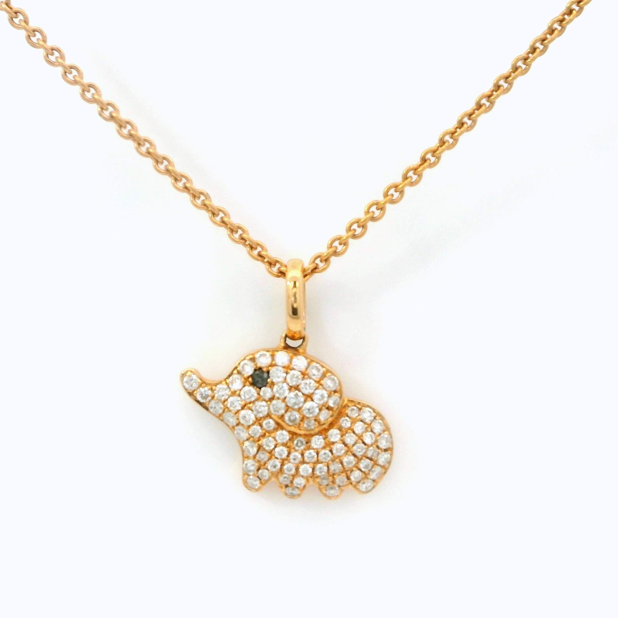 Pave Baby Elephant Necklace