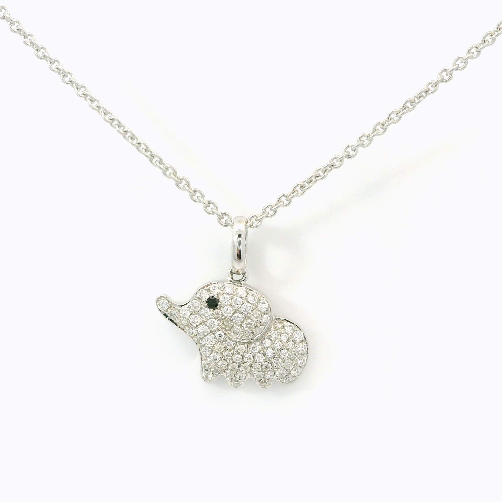 Pave Baby Elephant Necklace