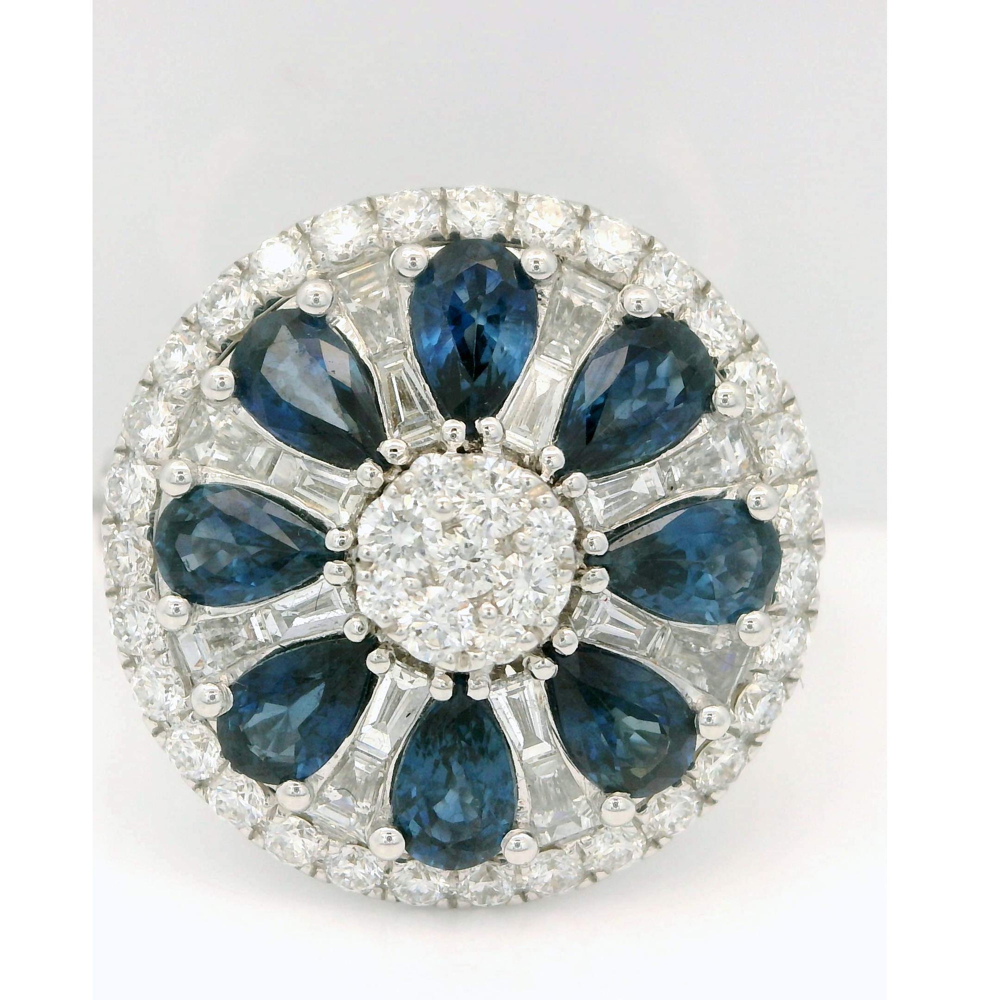 Blue Sapphire & Diamond Ring