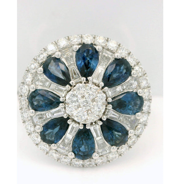 Blue Sapphire & Diamond Ring