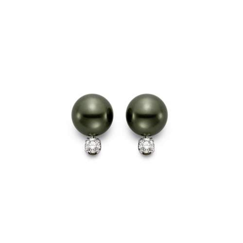 18kt WG Tahitian Pearl Stud Earrings