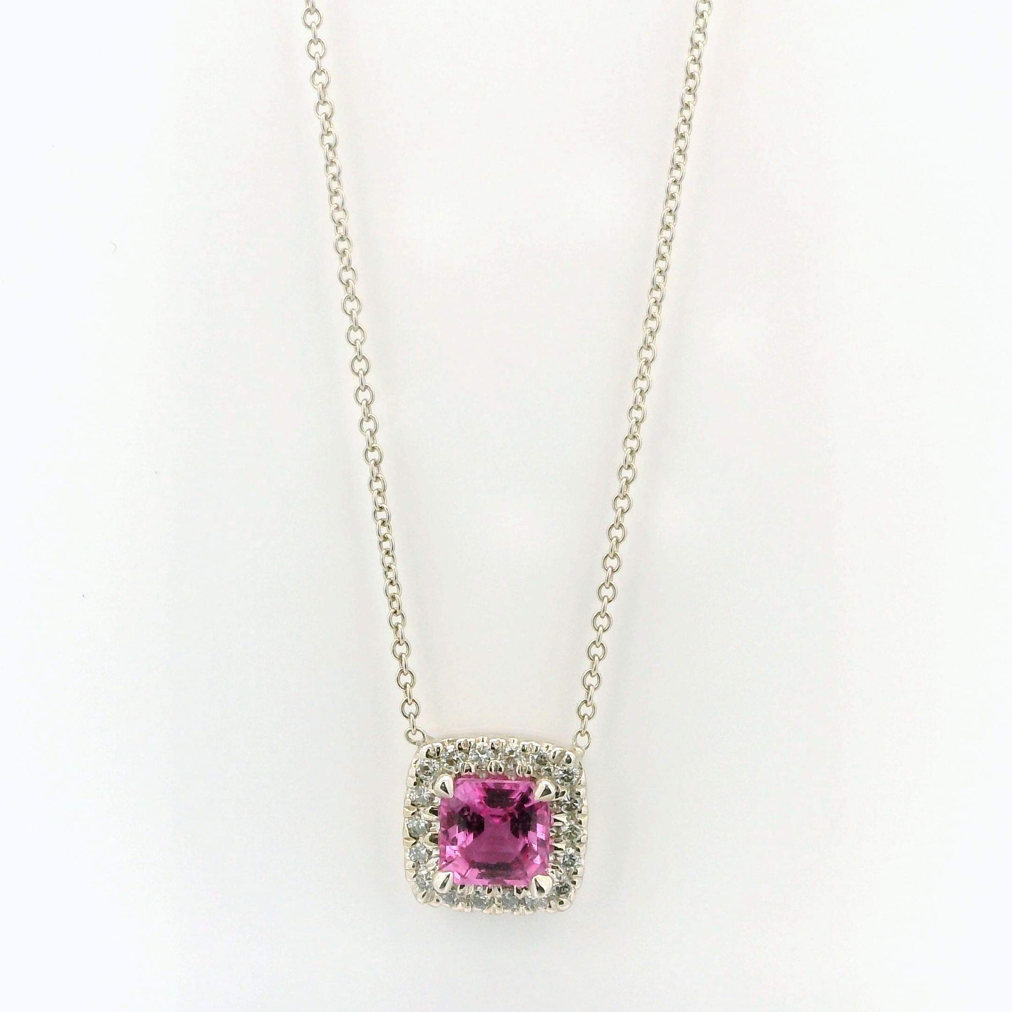Pink Sapphire Diamond Necklace