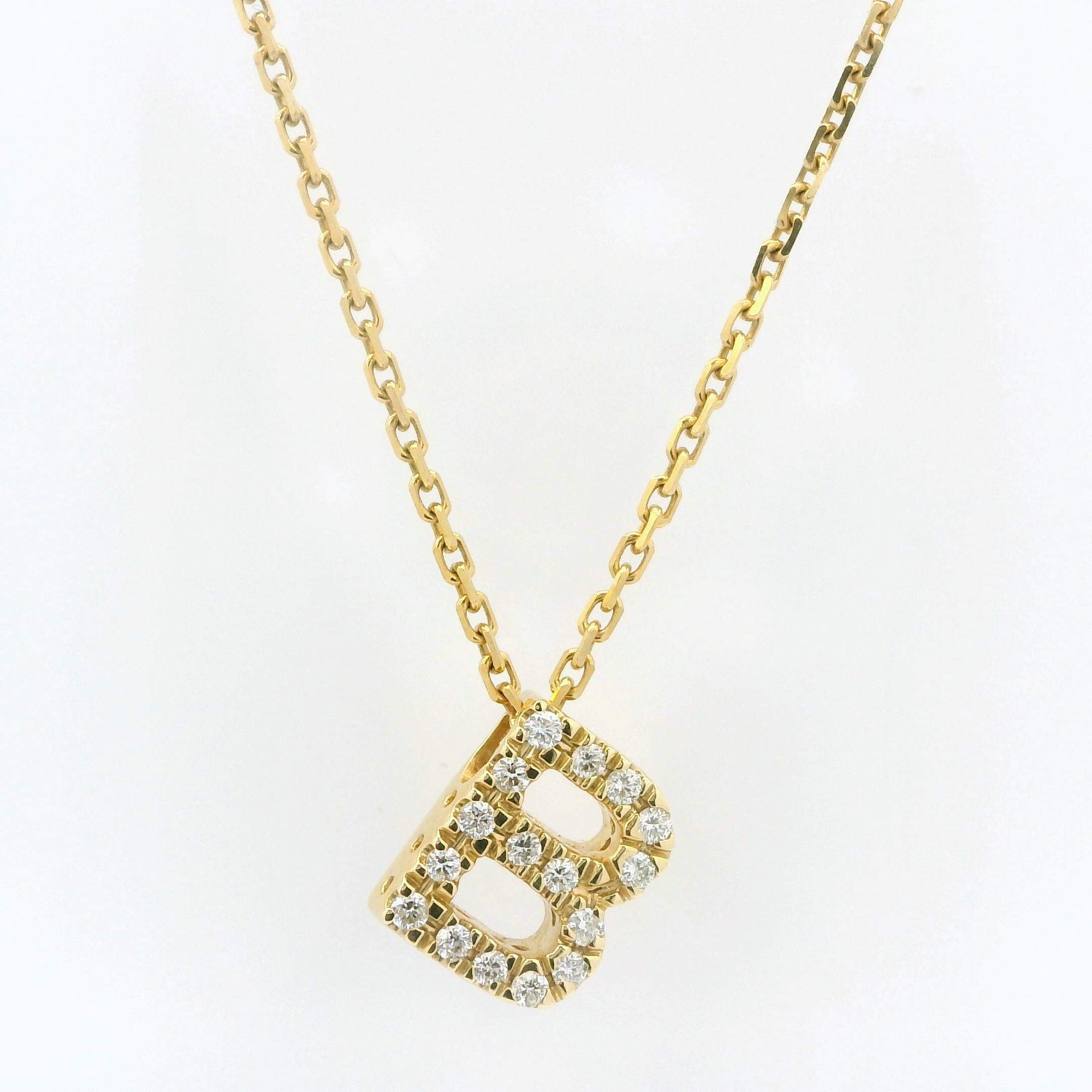 "B" Initial Diamond Necklace