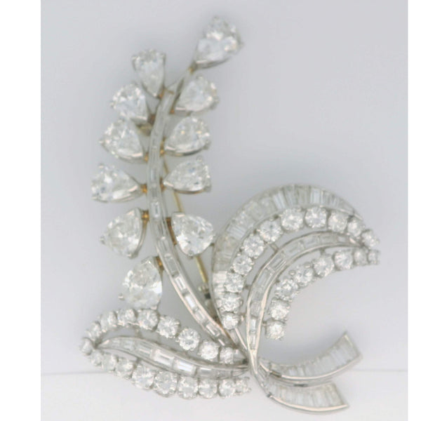 Diamond Leaf Brooch