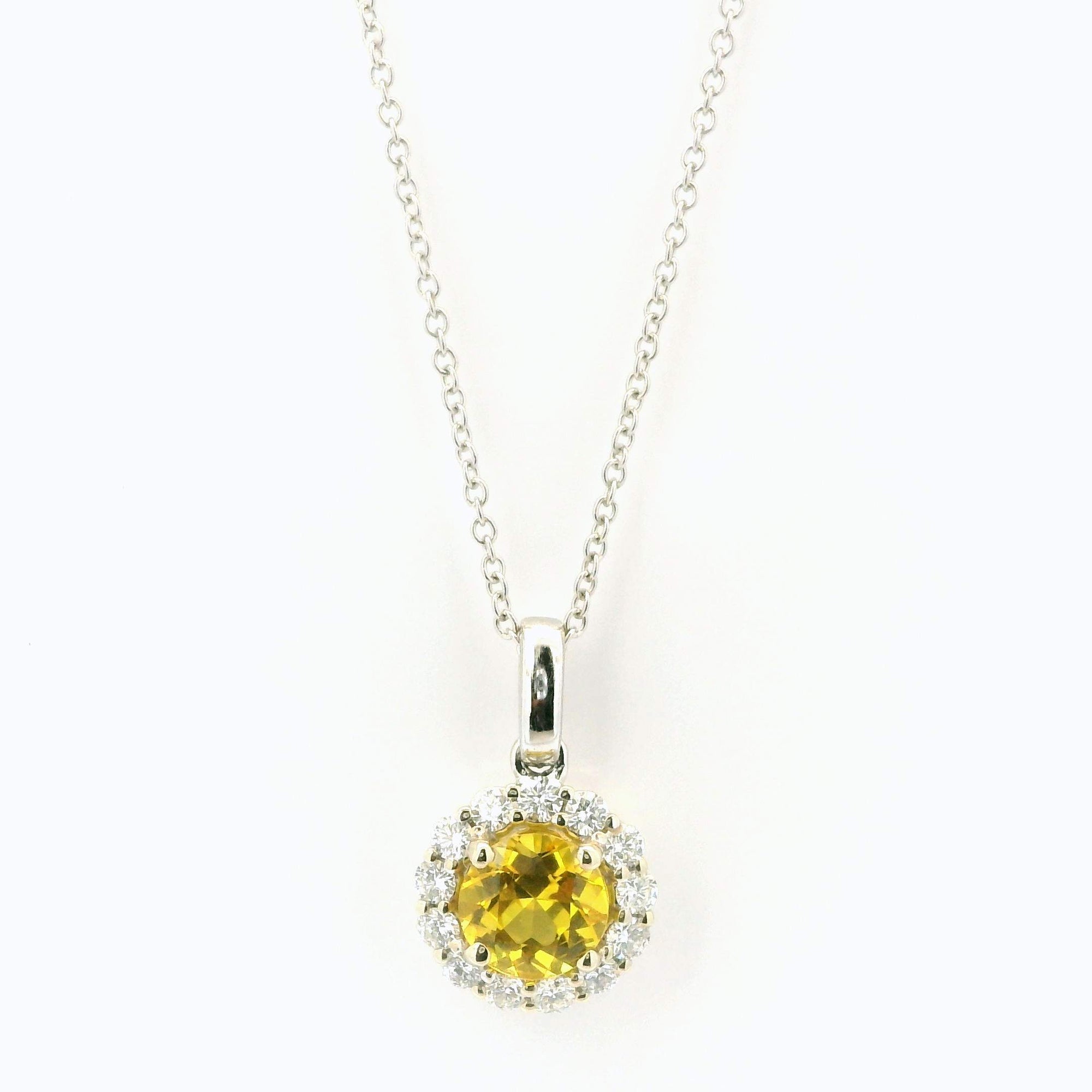 Yellow Sapphire & Diamond Necklace