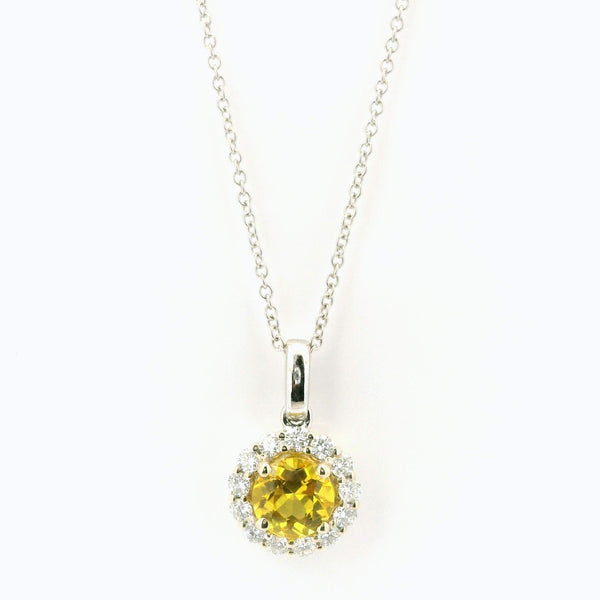 Yellow Sapphire & Diamond Necklace