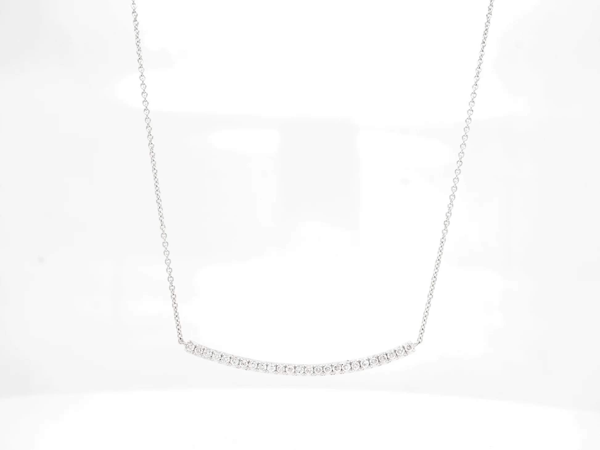 Curved Bar Diamond Necklace