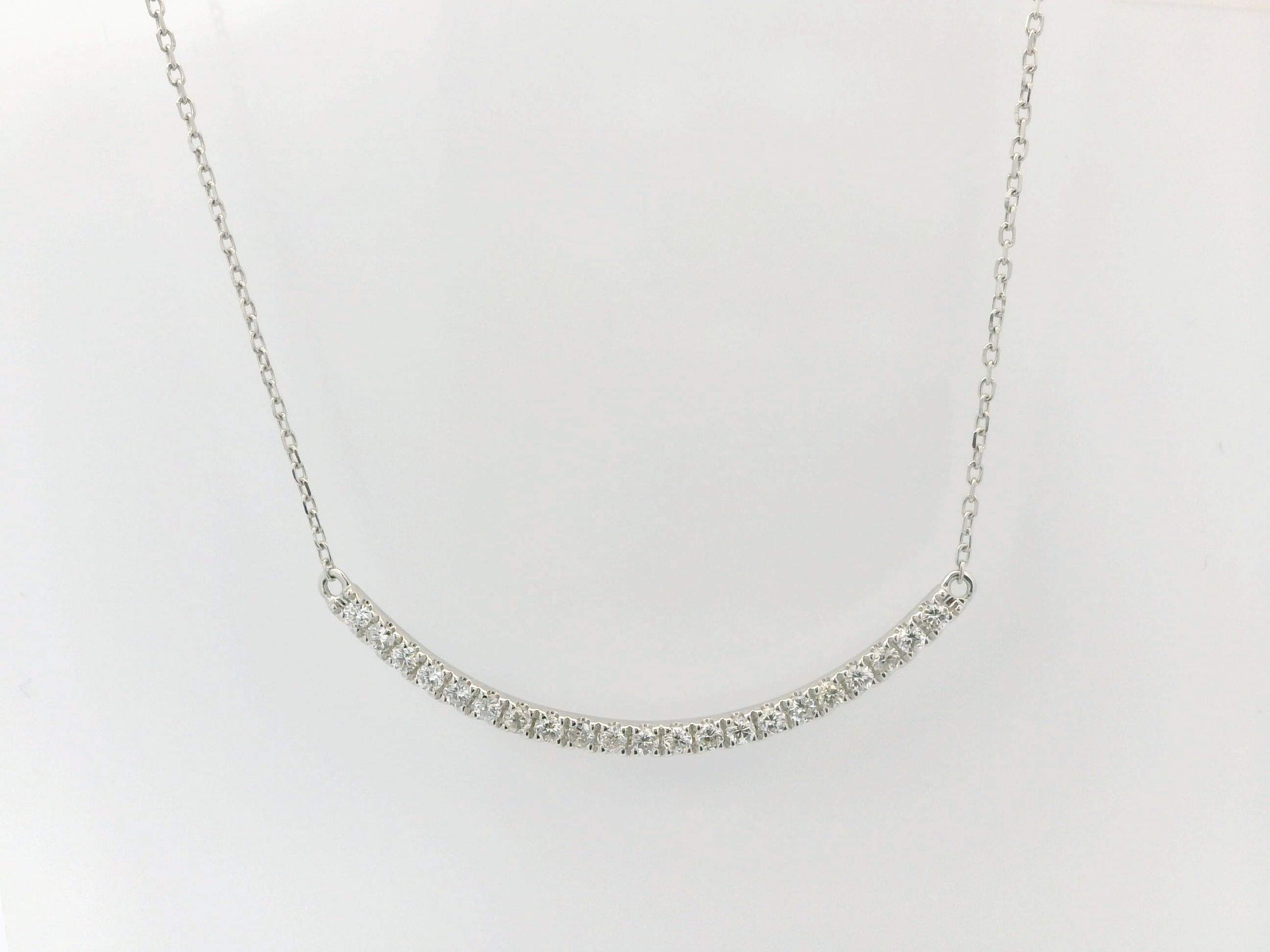 Curved Bar Diamond Necklace