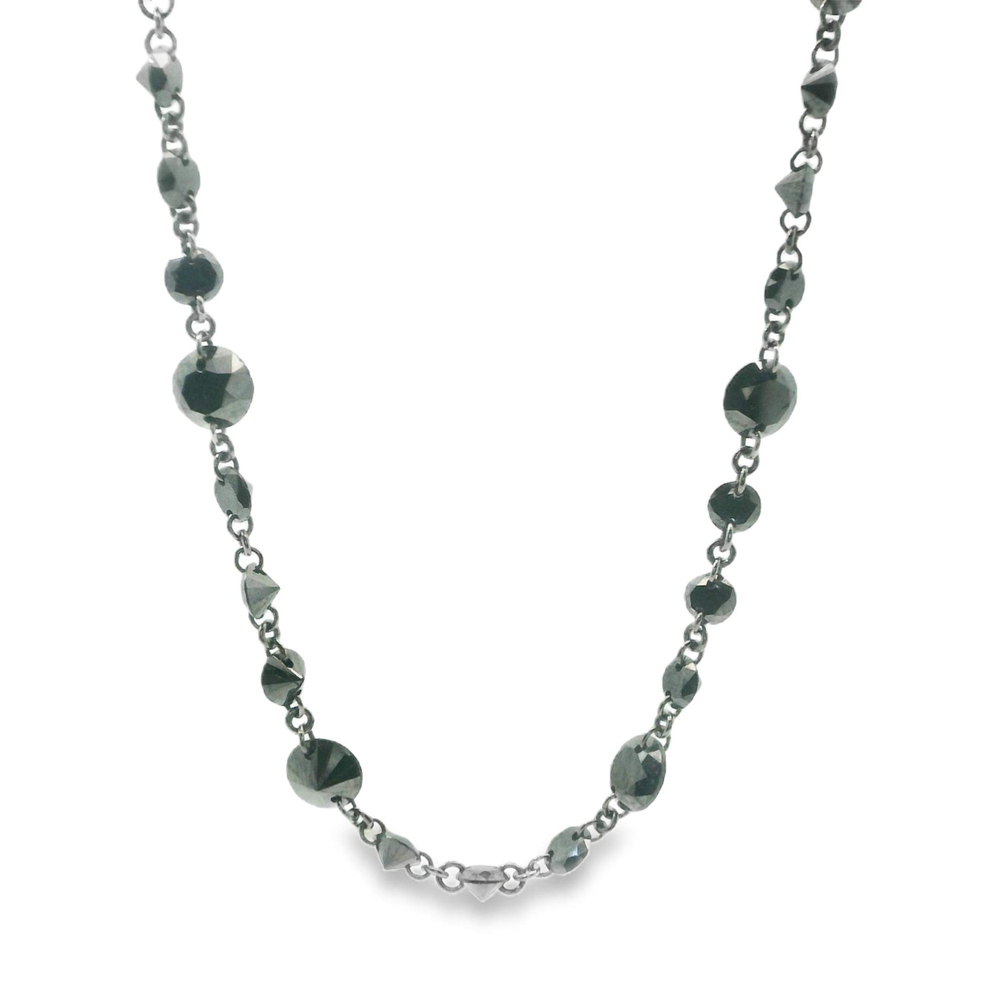 Black Diamond Station Necklace Provident Jewelery
