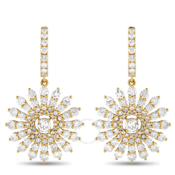 18kt YG Sunburst Drop Earrings
