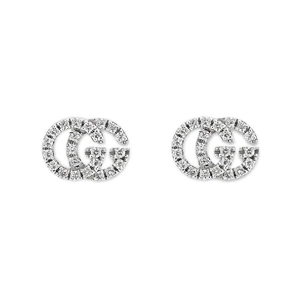 18KT WG GUCCI RUNNING G STUD EARRINGS