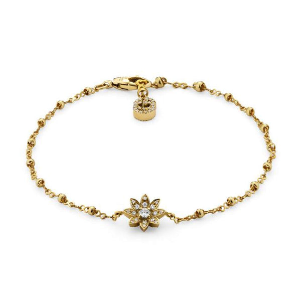 18KT YG GUCCI FLORA GG & FLOWERS BRACELET