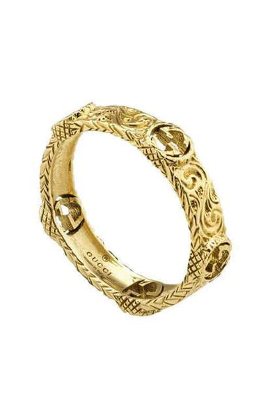 18KT YG GUCCI INTERLOCKING G RING