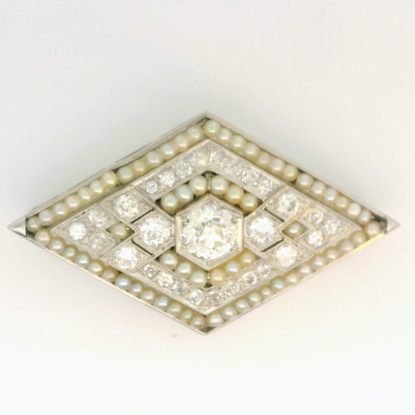 Diamond & Pearl Brooch