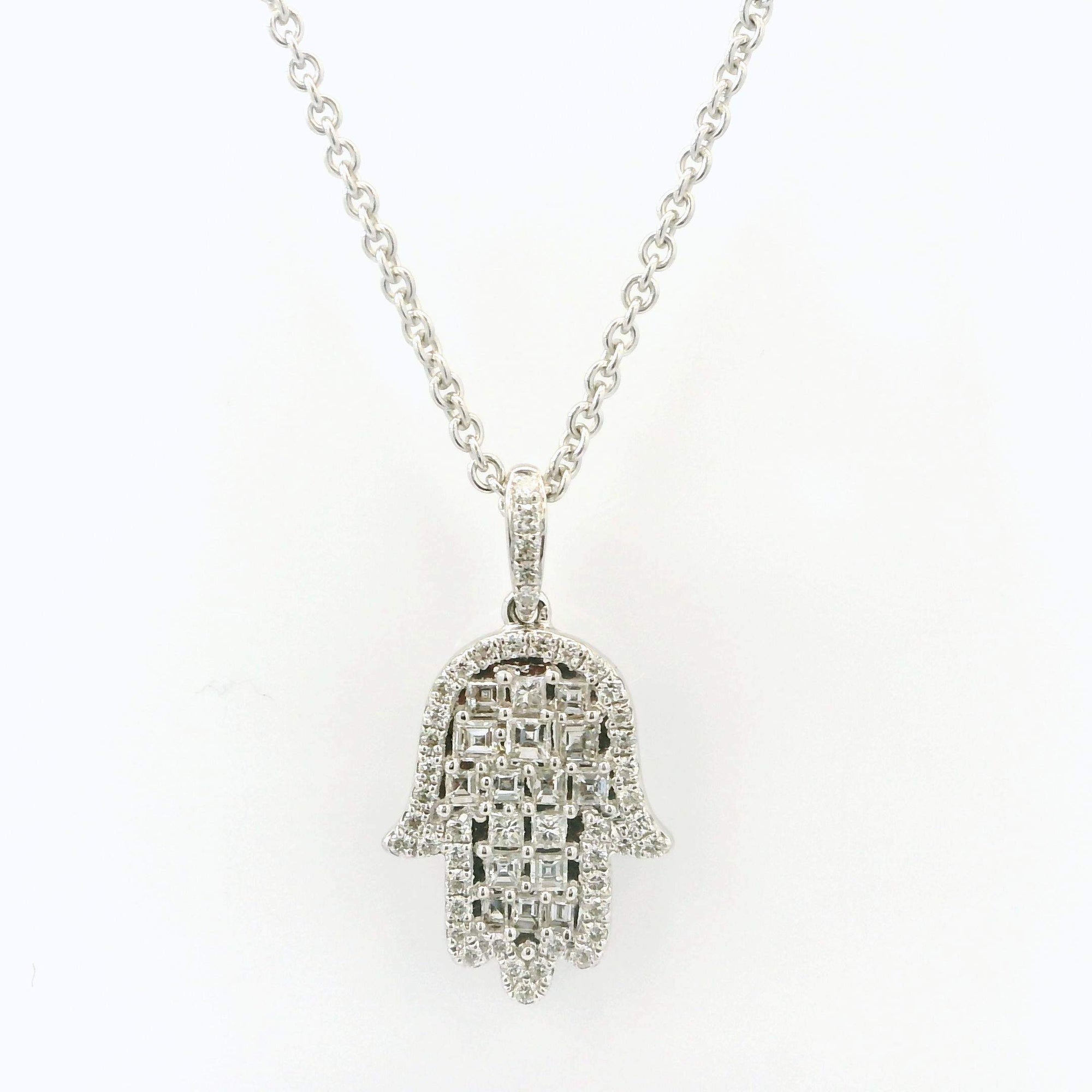 Hamsa Hand Diamond Necklace