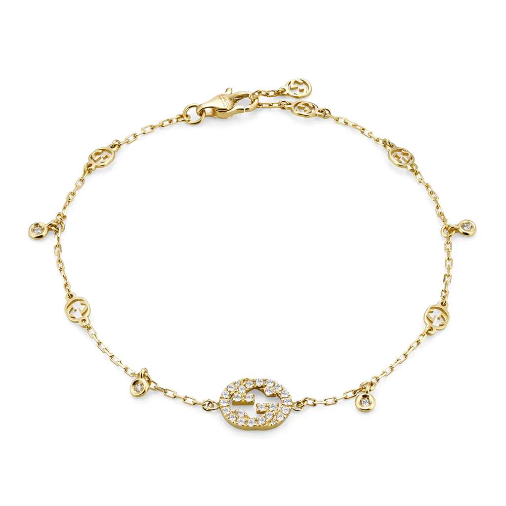 18KT YG GUCCI INTERLOCKING G BRACELET