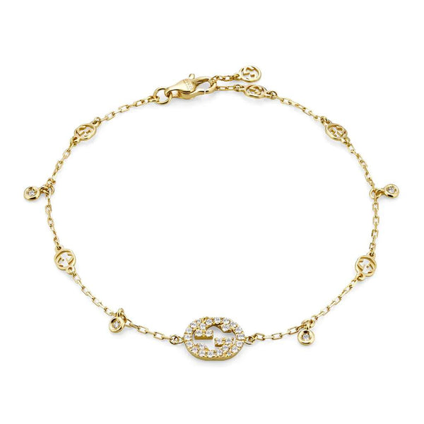 18KT YG GUCCI INTERLOCKING G BRACELET