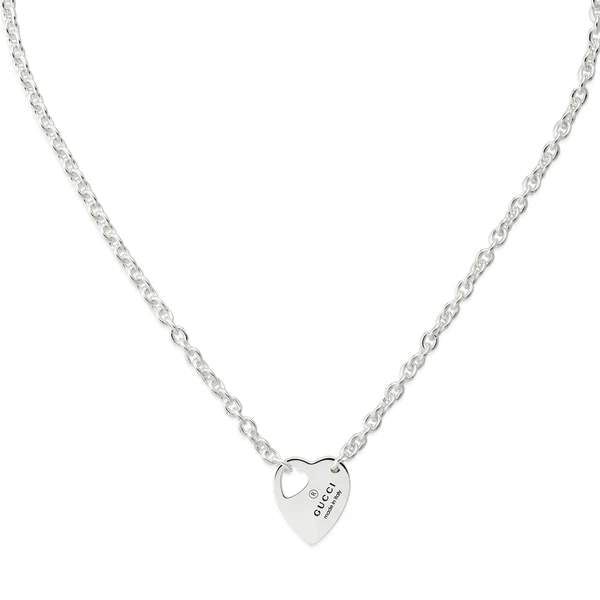 STERLING SILVER GUCCI TRADEMARK HEART NECKLACE