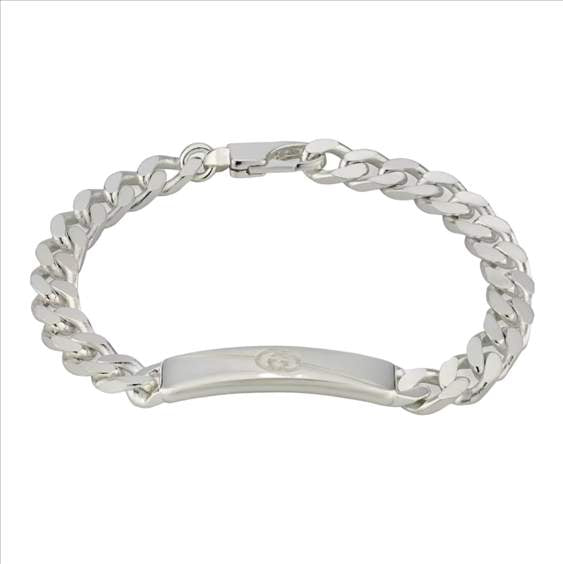 STERLING SILVER GUCCI ID TAG BRACELET