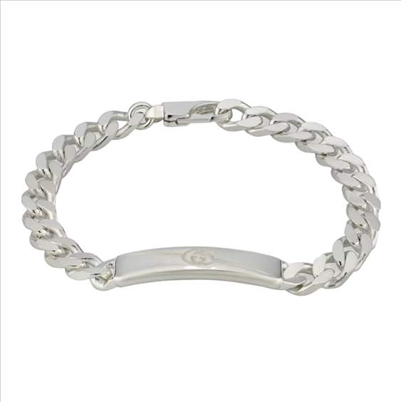 STERLING SILVER GUCCI ID TAG BRACELET