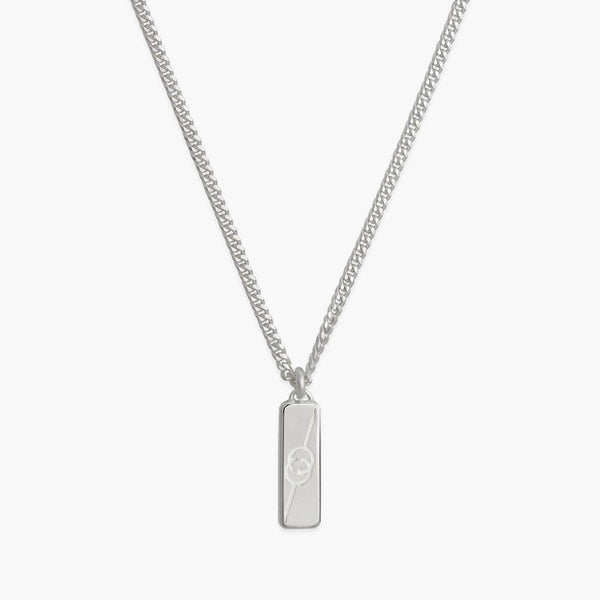 STERLING SILVER GUCCI TAG PENDANT NECKLACE