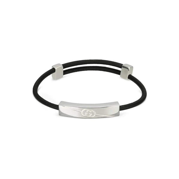STERLING SILVER GUCCI TAG BANGLE BRACELET