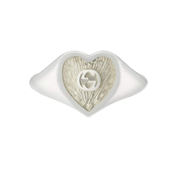 STERLING SILVER GUCCI HEART RING